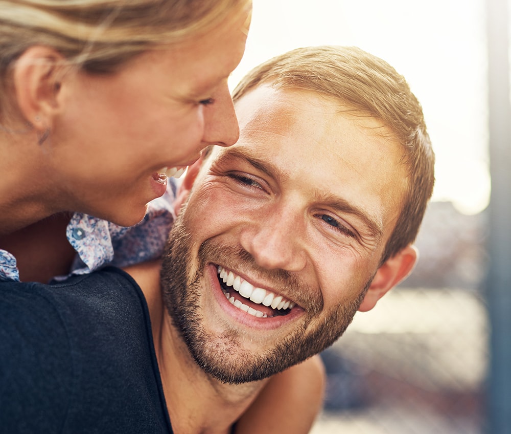 Closeup, Loving Couple, Blonde Woman and Beautiful Man