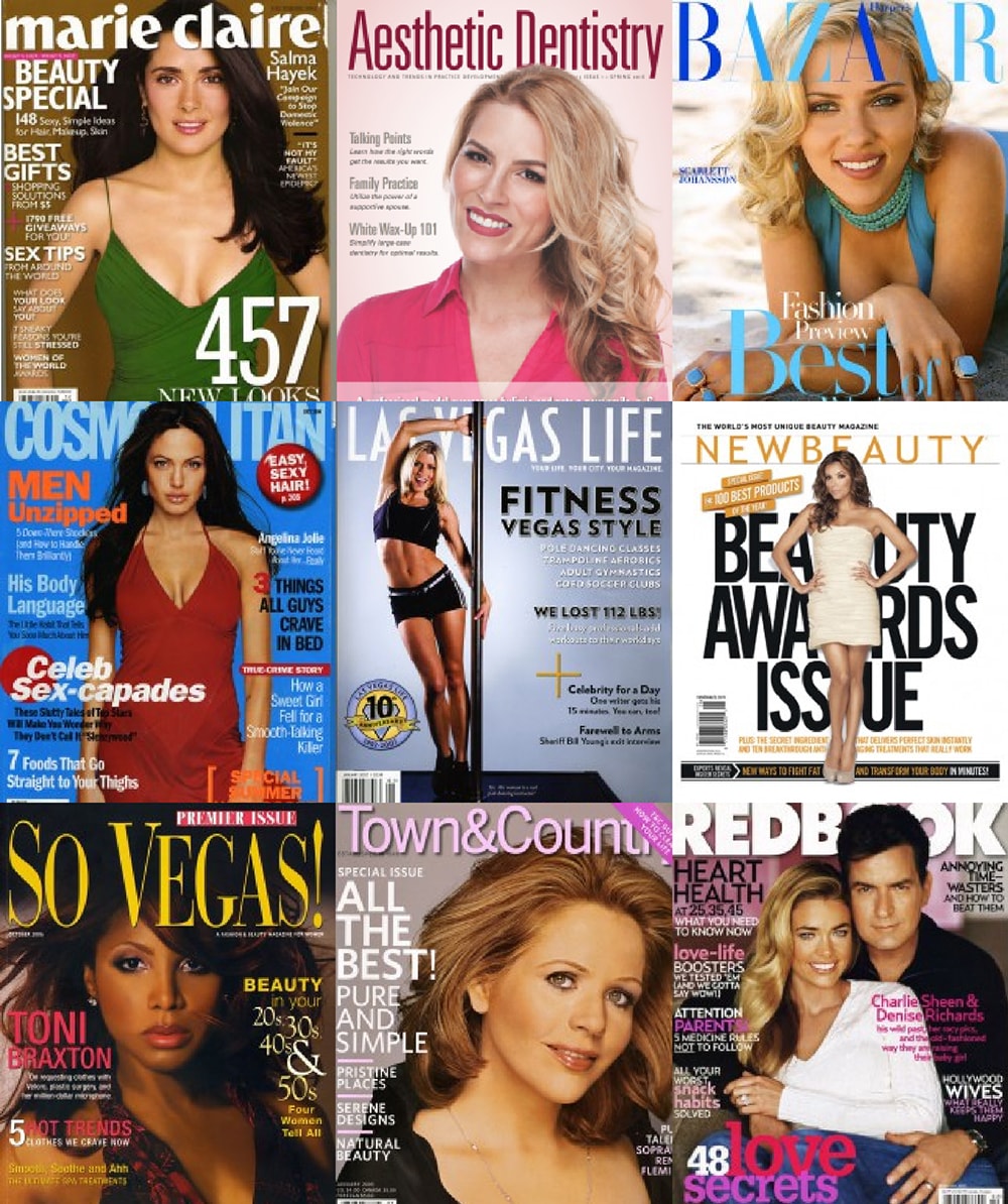 Collage of magazine covers that have featured articles about Dr. Joseph G. Willardsen
