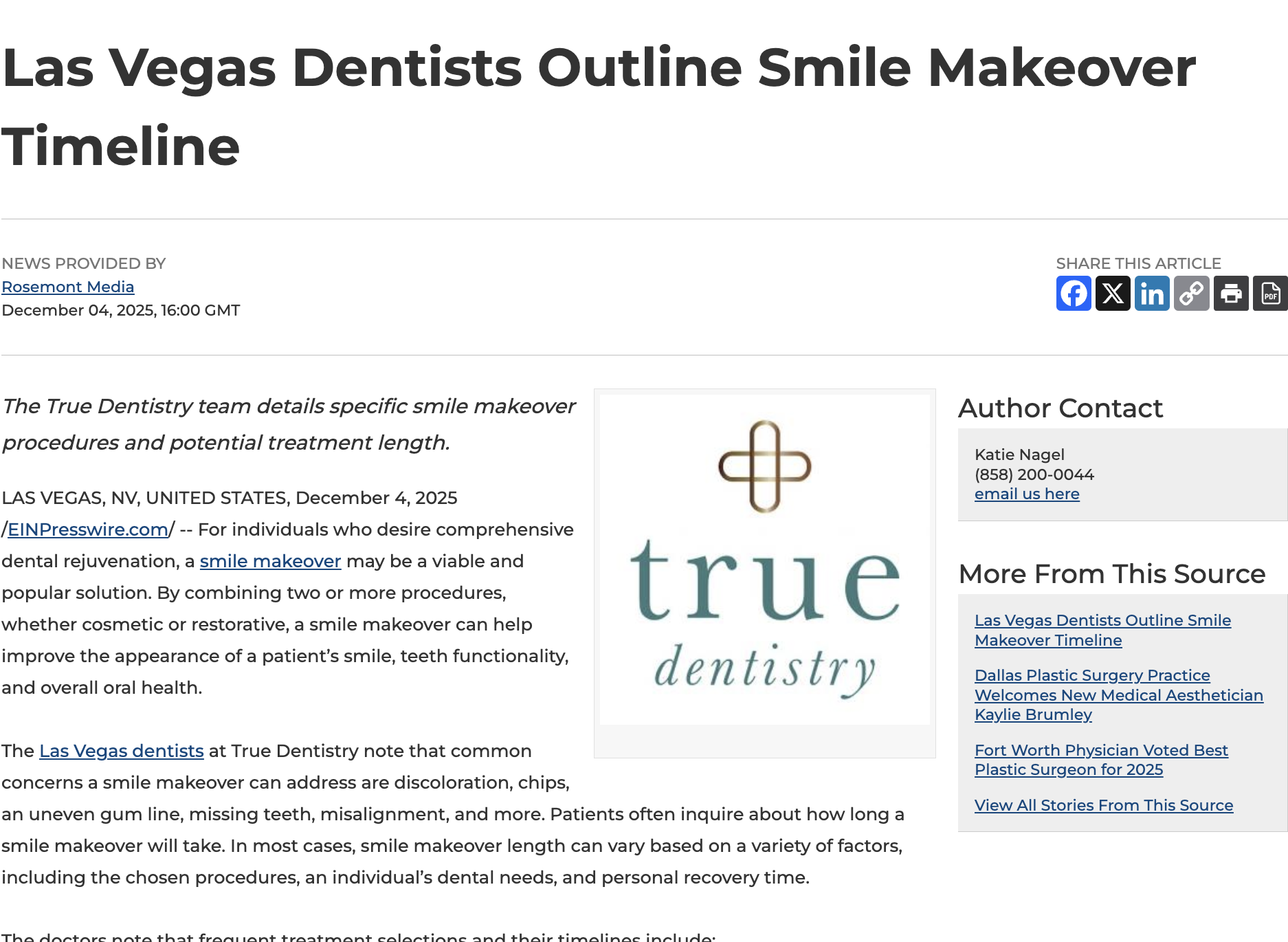 The Las Vegas dentists at True Dentistry highlight how long a smile makeover may take.