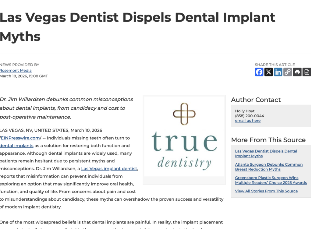 Dr. Jim Willardsen, a Las Vegas implant dentist, dispels common myths about dental implants.